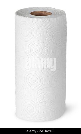 Roll paper towels on the bushing vertically Stock Photo