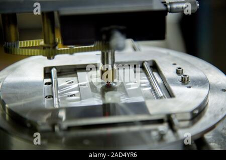 Magnetic sequencing of DNA (deoxyribonucleic acid). This technology involves the conversion of sections of DNA molecules into hairpins . One end of ea Stock Photo
