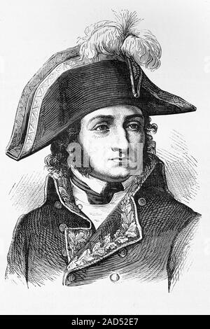 Barthelemy Catherine Joubert, General in the French revolutionary wars. Born 1769, died 1799. Antique illustration. 1890. Stock Photo