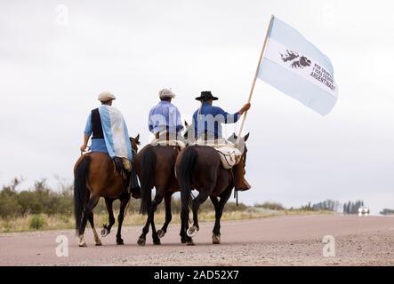 The Cabalgata Los Compadres of Vista Flores and Tunuyan is a parade of horsemen and their families that takes place in late November. Stock Photo