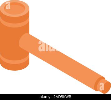Judge hammer icon, isometric style Stock Vector