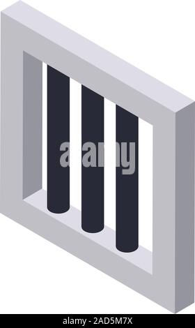 Prison window icon, isometric style Stock Vector