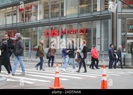 New York November 28 2019:  CVS Pharmacy Retail Location. CVS is the Largest Pharmacy Chain in the US - Image Stock Photo