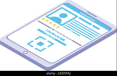 Tablet icon, isometric style Stock Vector