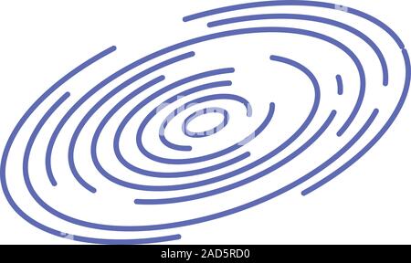 Fingerprint icon, isometric style Stock Vector