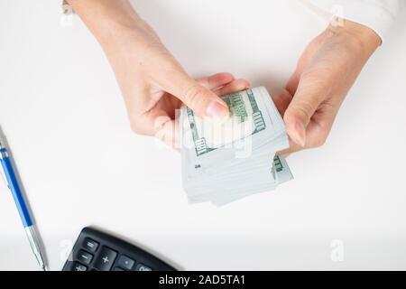 Female hands counting money, Stock Photo