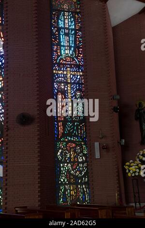 Bright and colorful stained glass window Stock Photo