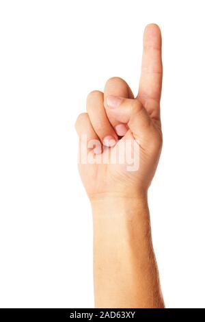 Hand poiting symbol isolated on white Stock Photo
