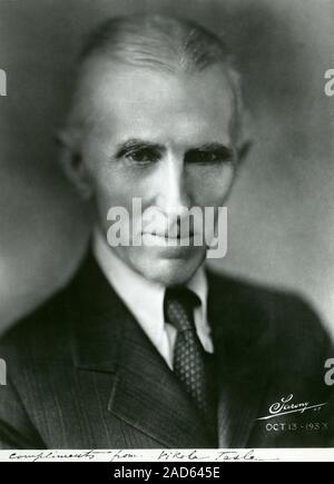 Nikola Tesla (1856-1943), Serb-US physicist and electrical engineer. Tesla was educated at Graz and Prague, but in 1884 he emigrated to the USA. For a Stock Photo