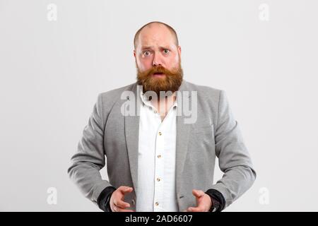 Frustrated man with ginger beard Stock Photo