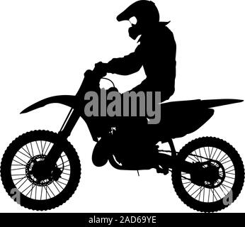 Silhouettes Rider participates motocross championship Vector illustration. Stock Vector