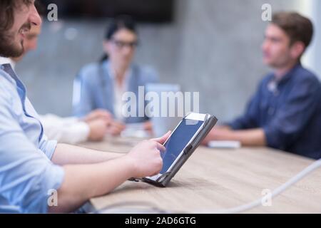 Businessman using tablet computer Stock Photo