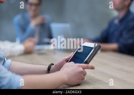 Businessman using tablet computer Stock Photo