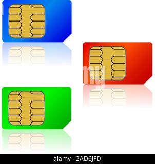 Set  SIM cards. Vector illustration. Stock Vector