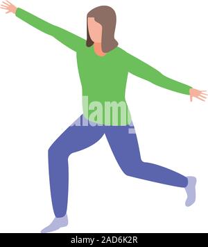Woman do morning gymnastic icon, isometric style Stock Vector