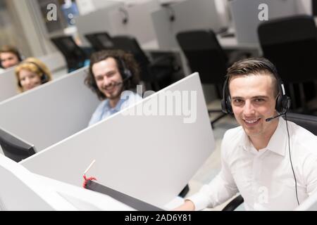 male call centre operator doing his job Stock Photo