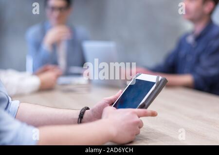 Businessman using tablet computer Stock Photo