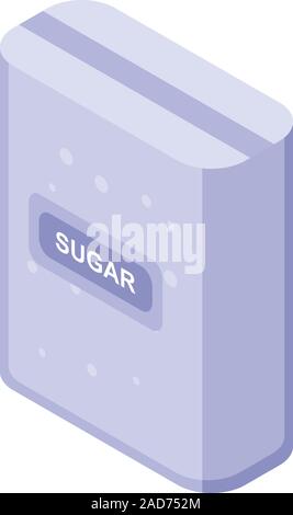 Sugar package icon, isometric style Stock Vector