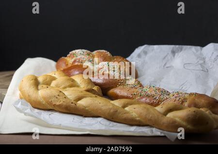 Close-up of a pair of "gaiatos". Valencian typical sweet that is consumed for the festival of San Blas, on February 2 in Torrent Stock Photo