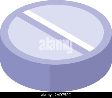 Sugar pill icon, isometric style Stock Vector