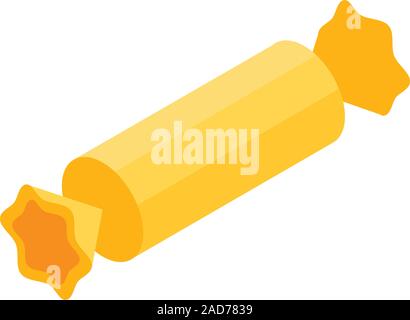 Gold bonbon icon, isometric style Stock Vector