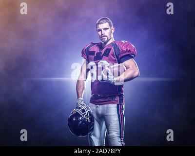 portrait of confident American football players Stock Photo
