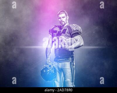 portrait of confident American football players Stock Photo