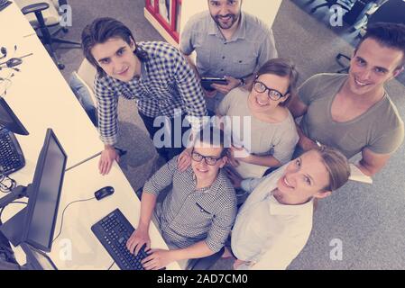 startup Business people group working as team to find solution Stock Photo