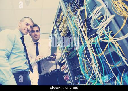 it enineers in network server room Stock Photo