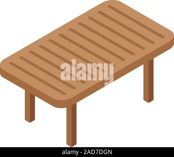 Backyard table icon, isometric style Stock Vector