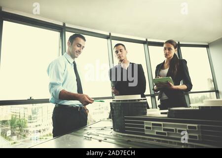 Business people and engineers on meeting Stock Photo