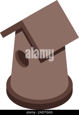 Homemade bird house icon, isometric style Stock Vector