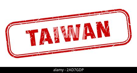 Taiwan stamp. Taiwan red grunge isolated sign Stock Vector