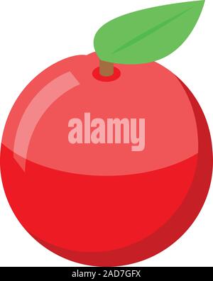 Red apple icon, isometric style Stock Vector