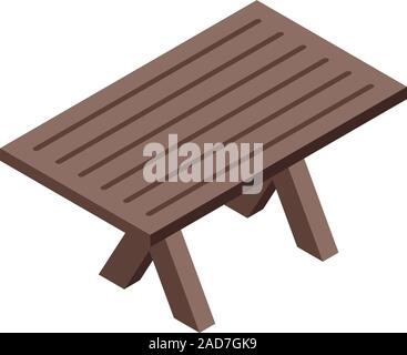 Bbq patio table icon, isometric style Stock Vector