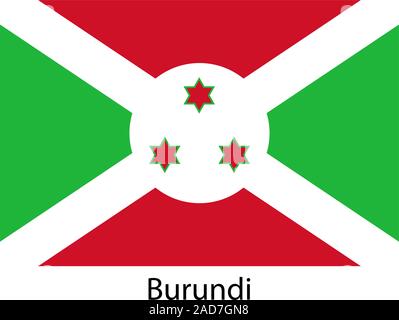 Flag  of the country  burundi. Vector illustration.  Exact colors. Stock Vector