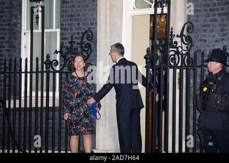 London, UK. 3rd Dec, 2019. Leaders arrive for the Nato summit 2019 Reception which was held in 10, Downing Street, London, as it's the alliances 70th Anniversary the event was high profile. Leaders of 29 countries attended the Reception hosted by Boris Johnson ahead of the summit tomorrow. The full list of NATO members is: Albania, Belgium, Bulgaria, Canada, Croatia, Czech Republic, Denmark, Estonia, France, Germany, Greece, Hungary, Iceland, Italy, Latvia, Lithuania, Luxembourg, Montenegro, Netherlands, Norway, Poland, Portugal, Romania, Slovakia, Slovenia, Spain, Turkey, the United Kingdom Stock Photo