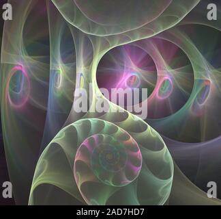 Nebulae spiral fractal picture on the dark background Stock Photo