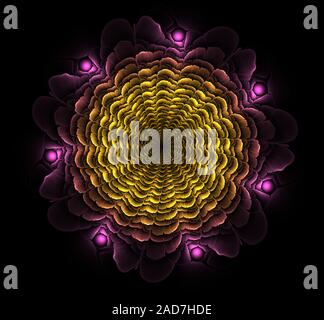Beautiful abstract fractal flower. Computer generated image Stock Photo