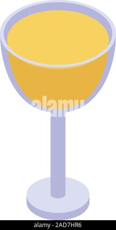 Glass cup of juice icon, isometric style Stock Vector