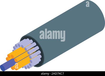 High speed optical cable icon, isometric style Stock Vector