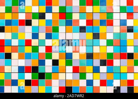 Background from small colorful mosaic tiles Stock Photo