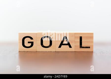 Goal word written on wooden cubes Stock Photo