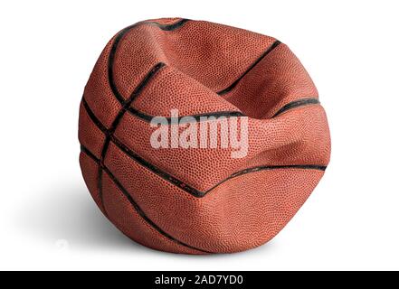 Old deflated basketball Stock Photo