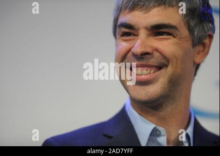 ***FILE PHOTOS*** Larry Page and Sergey Brin step down as heads of Google. Google CEO Larry Page at a press annoucing that Google will allocate 22,000 square feet of its New York headquarters to Cornell NYC Tech University at Google headquarters in New York on May 21, 2012. Credit: Dennis Van Tine/MediaPunch Stock Photo