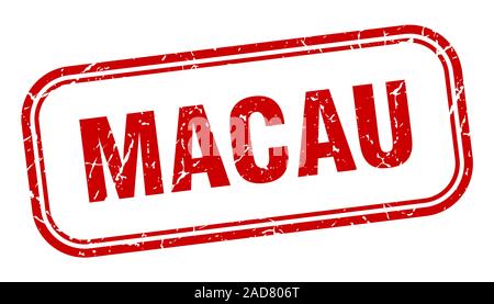 Macau stamp. Macau red grunge isolated sign Stock Vector