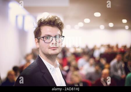 Businessman giving presentations at conference room Stock Photo