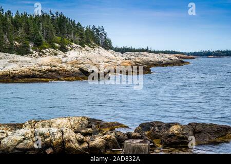 The lovely Duck Harbor Isle au Haut in Acadia National Park, Maine Stock Photo