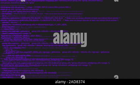 Purple screen coding hacker concept animation with glitch. Programming ...