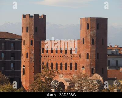 Porta Palatina (Palatine Gate) in Turin Stock Photo